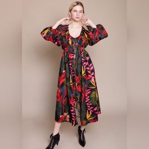 Mara Hoffman Multicolor Floral Midi Dress